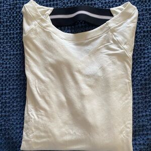 Cabi white long sleeve tee with detailed back